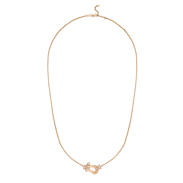 Collier Force 10 en or rose avec demi pav&eacute; de diamants, moyen mod&egrave;le